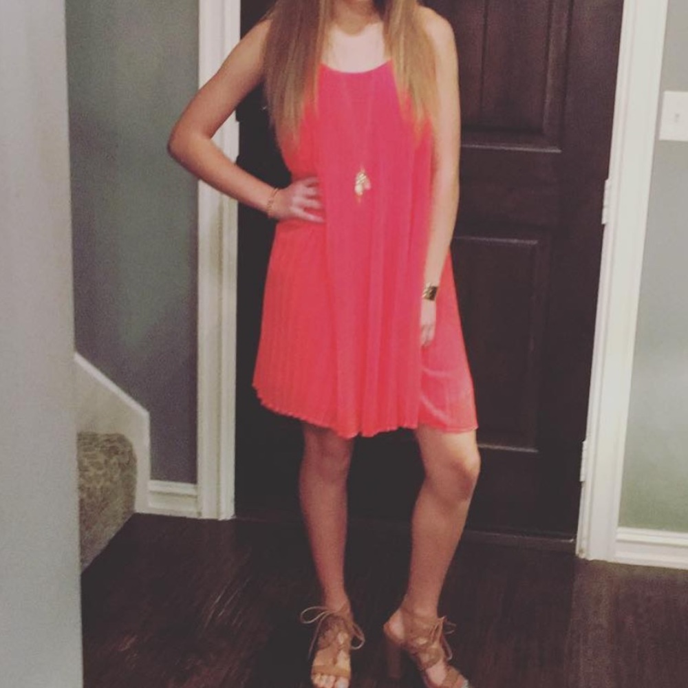 Neon Coral Pink Dress
